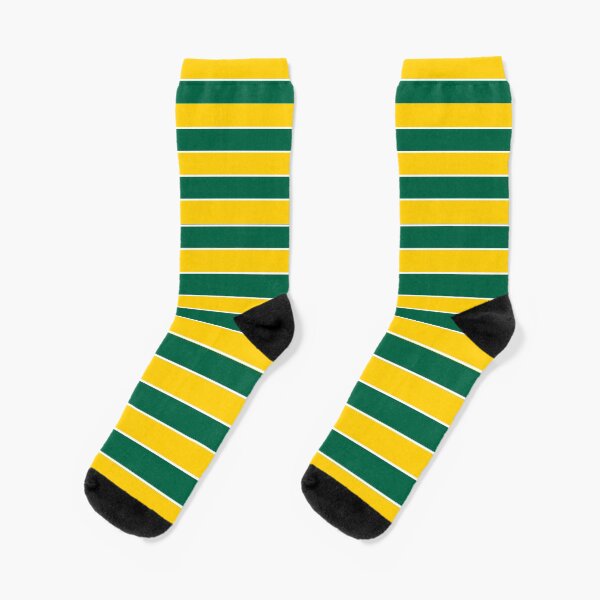 Item preview, GREEN BAY Green and Yellow Striped Socks designed and sold by SOCKSbySBD.