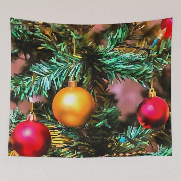 Item preview, Christmas Tree With Fairy Lights and Ornaments Painting designed and sold by taiche.