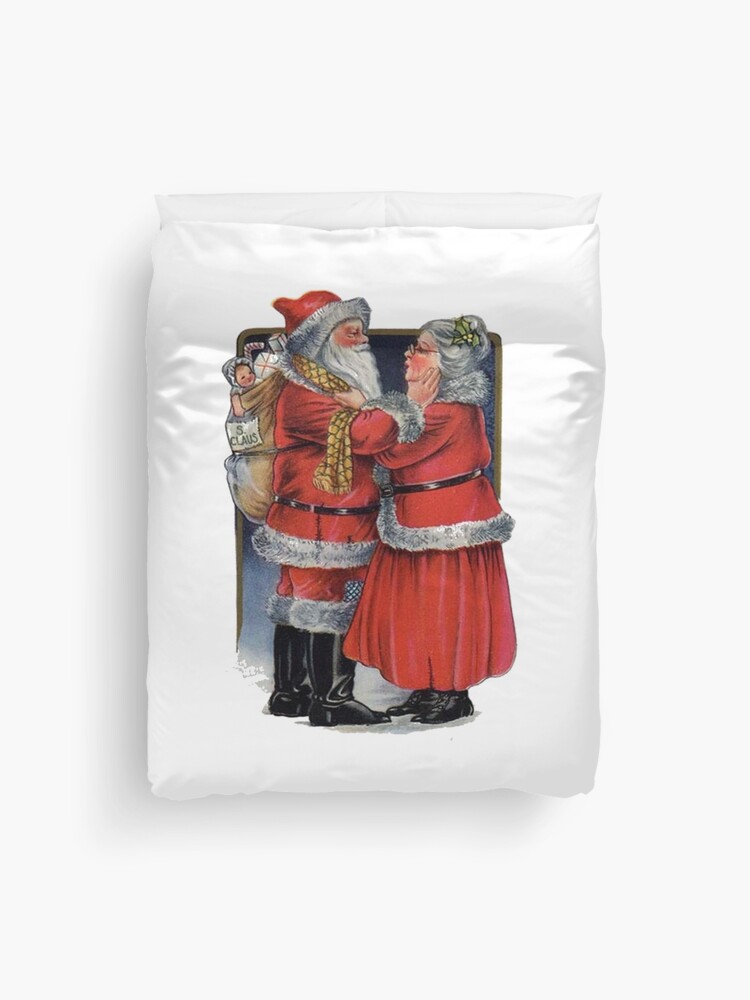 mr and mrs claus duvet cover