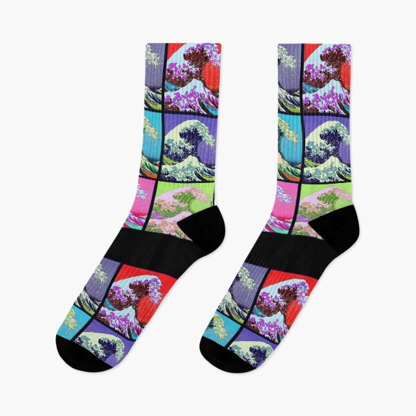 Item preview, Great Wave Pop Art Socks designed and sold by SOCKSbySBD.