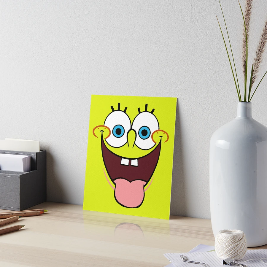 Sponge bob Smiley Face Art Board Print for Sale by reesls