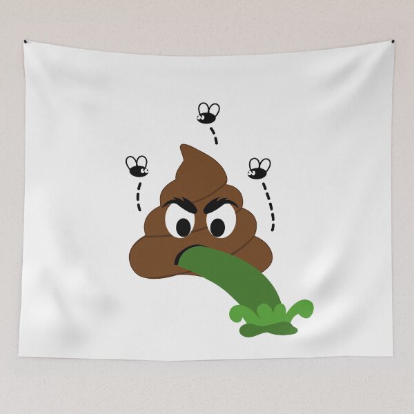 Item preview, A stinky poop puking with house flies around designed and sold by Shawlin Islam.