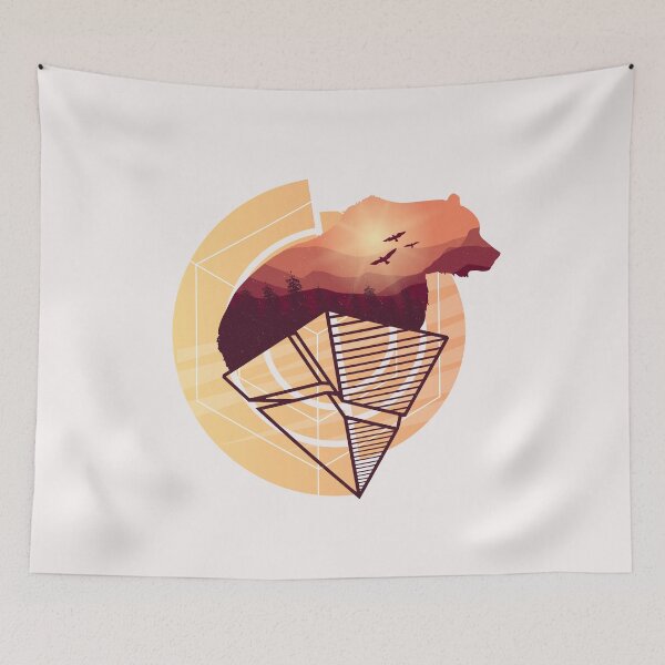 Item preview, Grizzly bear, nature, forest, trees, abstract designed and sold by DerSenat.