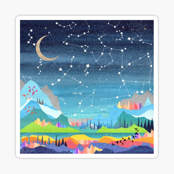 Summer constellations landscape Sticker