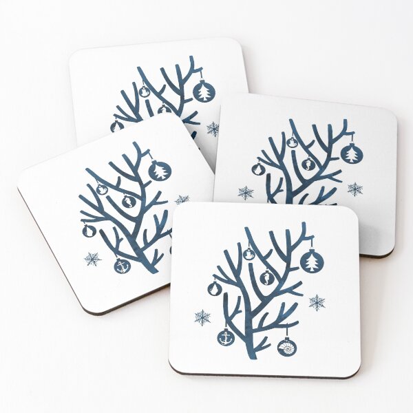 Item preview, Christmas Coral Tree Coastal Art Nautical Sea Beach Xmas Artwork designed and sold by TheJollyMarten.