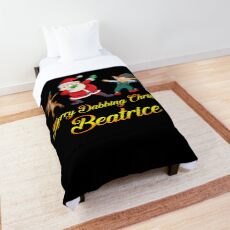 Beatrice Name - Dabbing Santa Claus Elf Reindeer Snowman - Merry Dabbing Christmas Beatrice Comforter