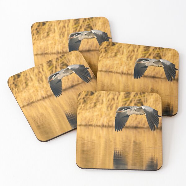 Item preview, Grey heron in flight, Lago di Alviano, Umbria, Italy designed and sold by AndrewJonesFoto.
