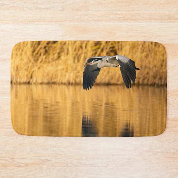 Item preview, Grey heron in flight, Lago di Alviano, Umbria, Italy designed and sold by AndrewJonesFoto.