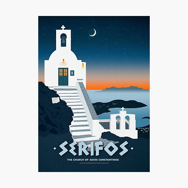 Item preview, The church of Agios Constantinos, Serifos (GR) designed and sold by fnk-creative.