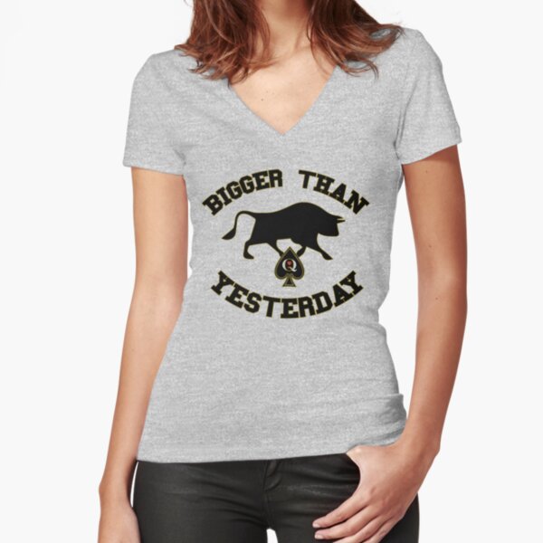 Cuckold hot wife bigger than yestarday Fitted V-Neck T-Shirt