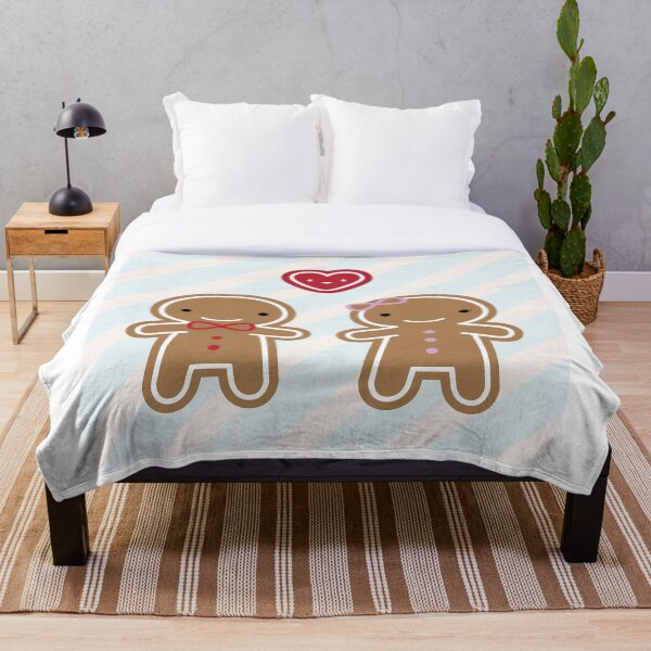 Cookie Cute Gingerbread Couple Throw Blanket