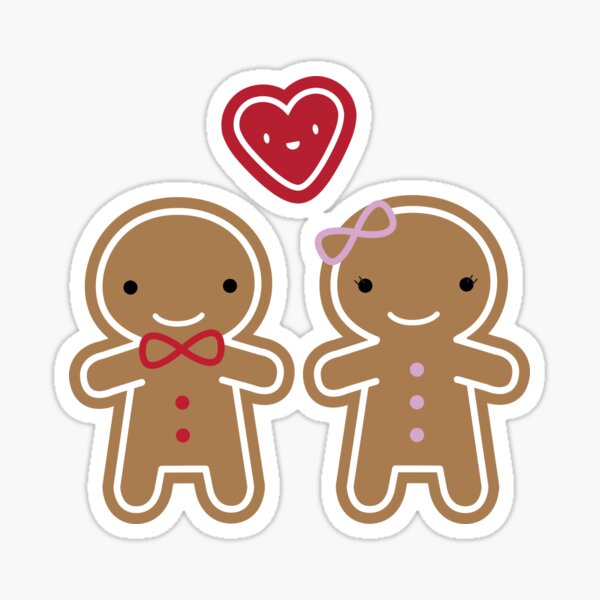 Cookie Cute Gingerbread Couple Sticker