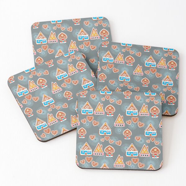 Item preview, Gingerbread Houses on Grey  designed and sold by mirimo.