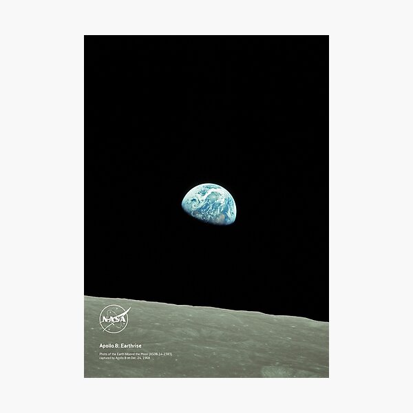 NASA Apollo 8: Earthrise Lámina fotográfica