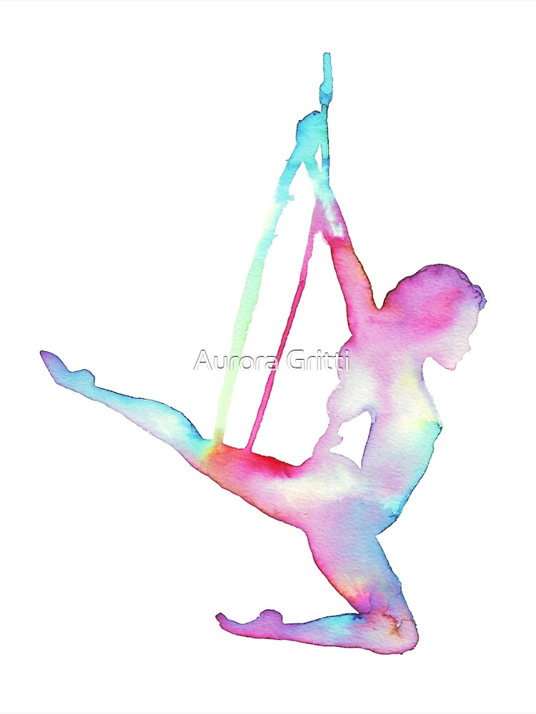 Disover Rainbow Silhouette Aerial Lyra Hoop Premium Matte Vertical Poster