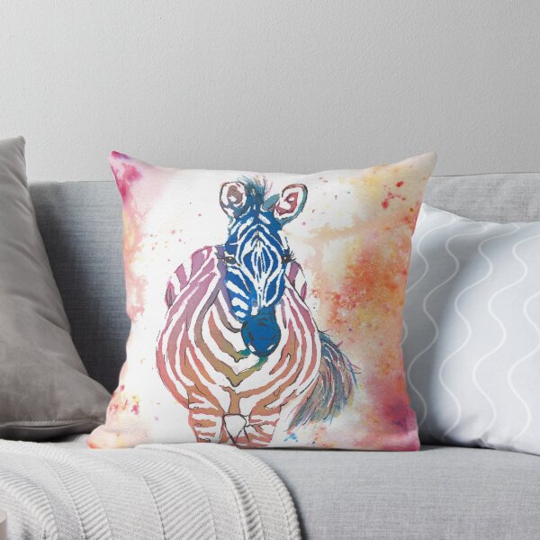 Item preview, Colourful Zebra watercolour illustration designed and sold by LearsInteriors.