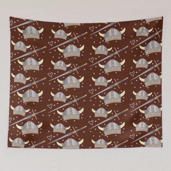 Item preview, vikings helmet and sword pattern designed and sold by jazzydevil.