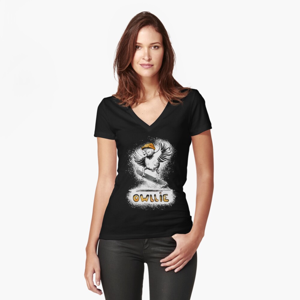 Item preview, Tailliertes T-Shirt mit V-Ausschnitt designed and sold by SandraOtto.