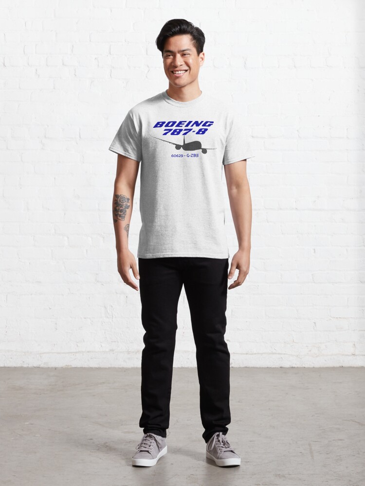 Alternate view of Boeing 787-8 60629 G-ZBJJ (Black Print) Classic T-Shirt
