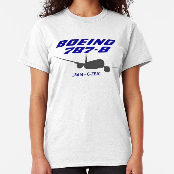 Boeing 787-8 38614 G-ZBJG (Black Print) Classic T-Shirt