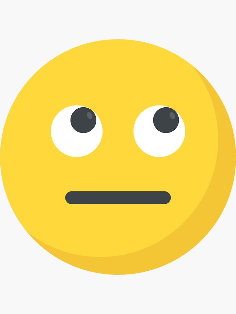 "Funny Eye Roll Emoticon Cute Rolling Eyes Emoticon print" Sticker for