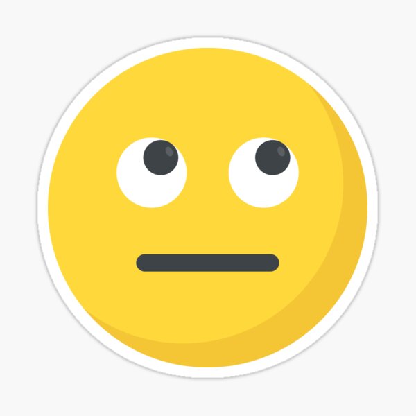 "Funny Eye Roll Emoticon Cute Rolling Eyes Emoticon print" Sticker for