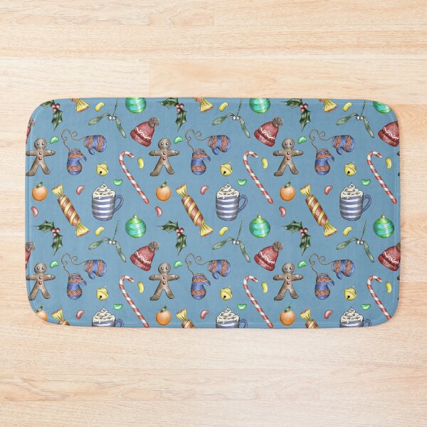 Item preview, Christmas Pattern, blue background designed and sold by Theodora Gould.
