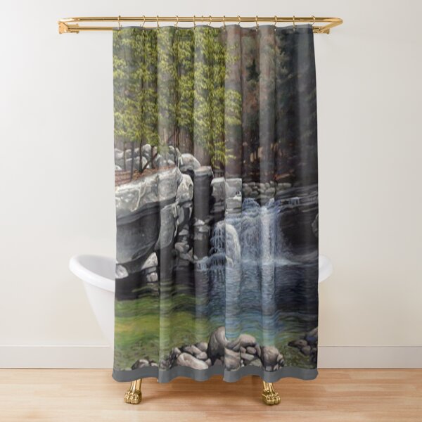 "Bartlett's Falls" Bristol Vermont painting by Reed Prescott Shower Curtain