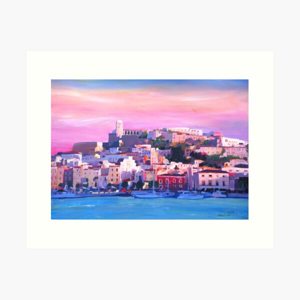 Ibiza Eivissa Altstadt und Hafen Perle des Mittelmeers Kunstdruck