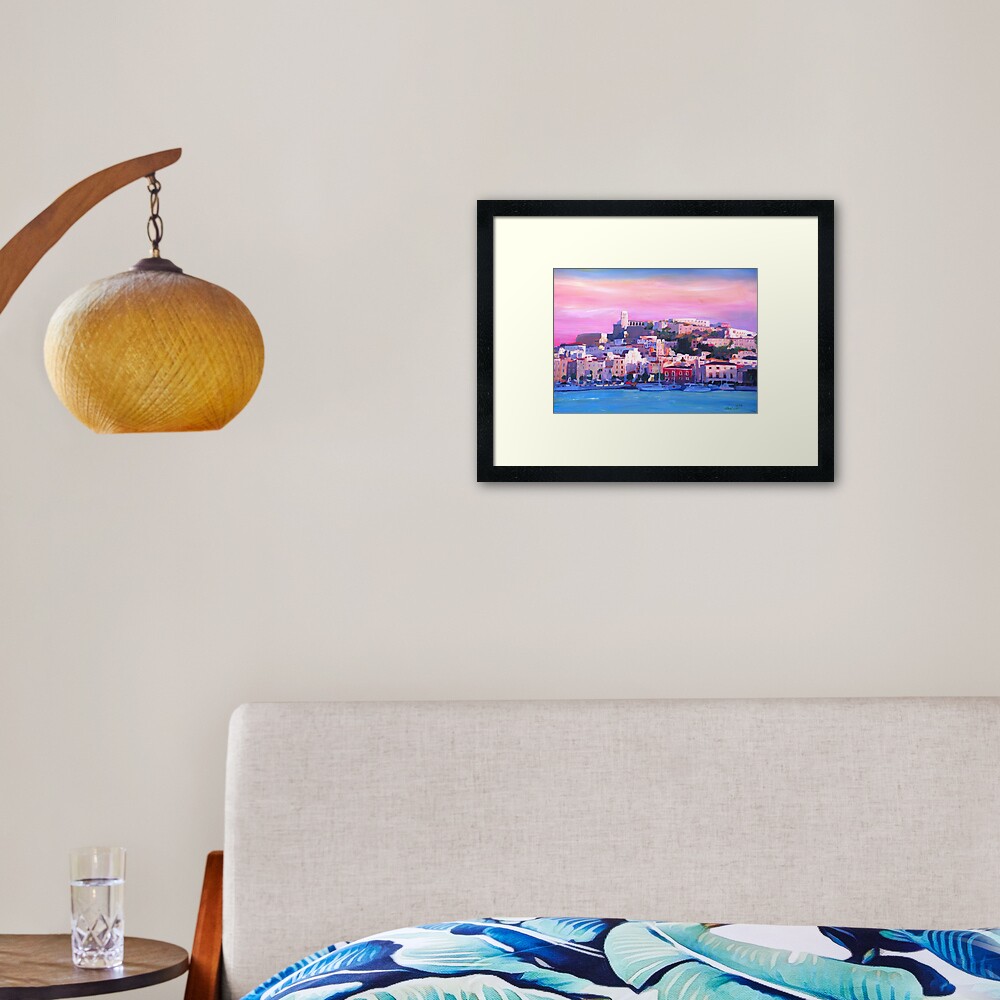 Ibiza Eivissa Old Town And Harbour Pearl Of The Mediterranean Framed Art Print