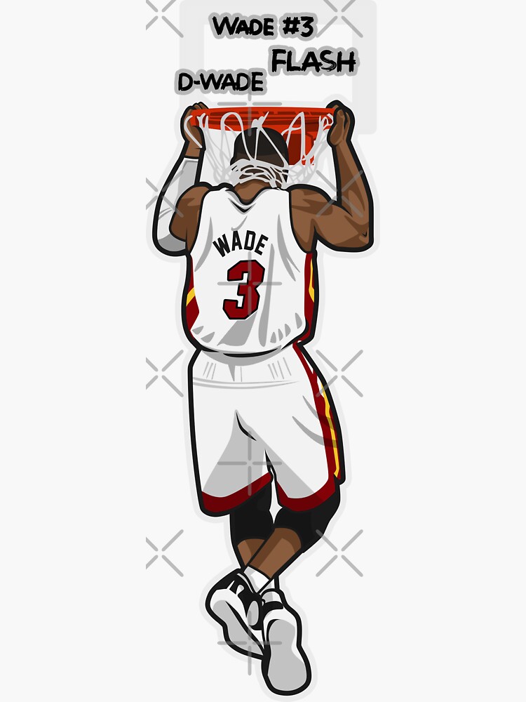  Dwyane Wade  Cartoon Style Rim Hang Sticker  by rayd3rd 