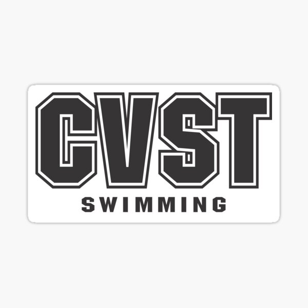 CVST Swimming Black Logo Sticker