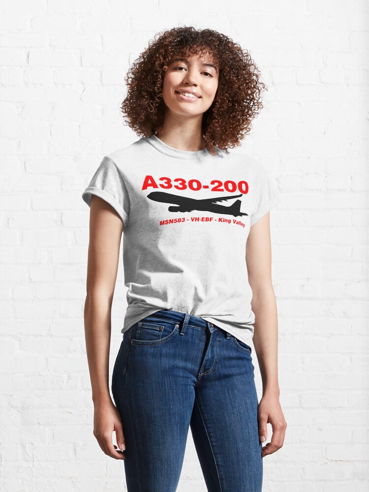 Alternate view of Airbus A330-200 583 VH-EBF (Black) Classic T-Shirt