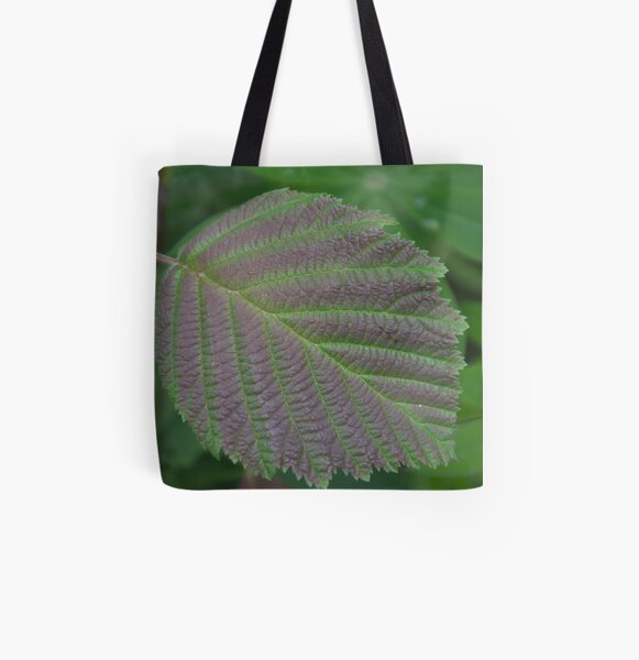 Grey Alder Leaf All Over Print Tote Bag