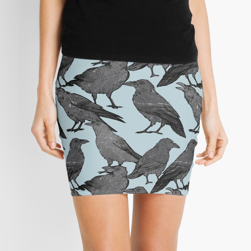 Cute crow pattern Mini Skirt