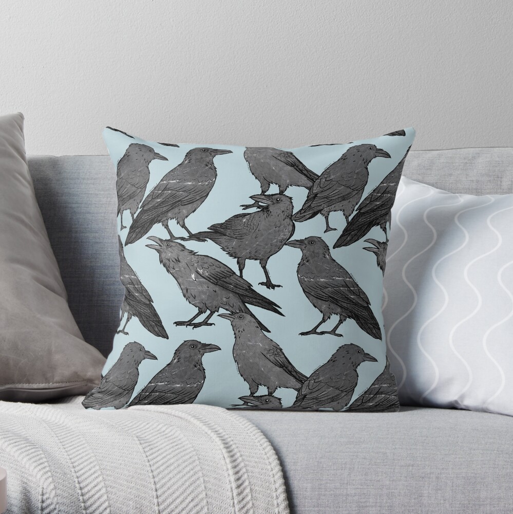 Cute crow pattern Throw Pillow