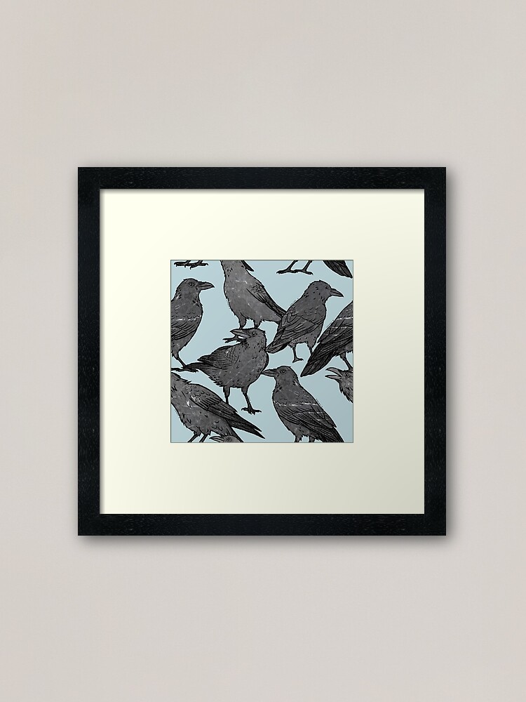 Alternate view of Cute crow pattern Framed Art Print
