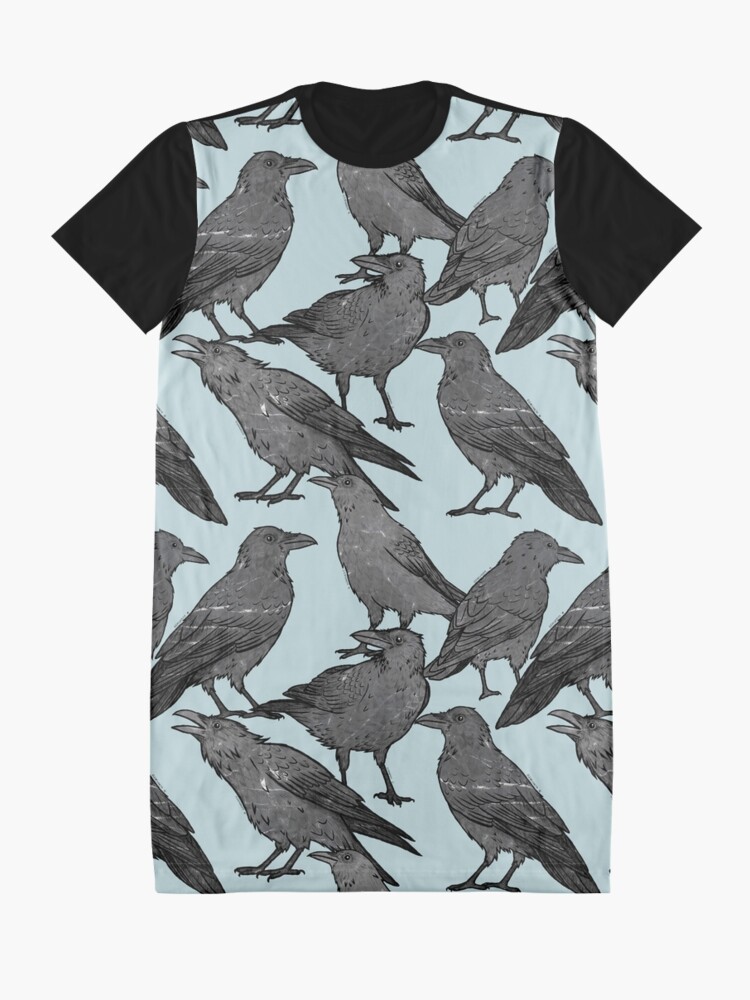 Alternate view of Cute crow pattern Graphic T-Shirt Dress