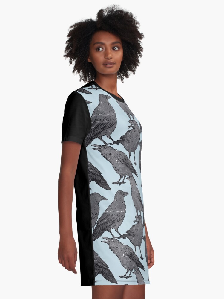 Alternate view of Cute crow pattern Graphic T-Shirt Dress