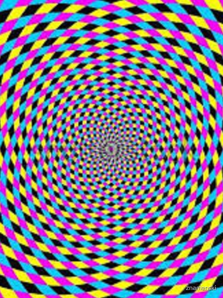 Colorful vortex spiral - hypnotic CMYK background, optical illusion by znamenski