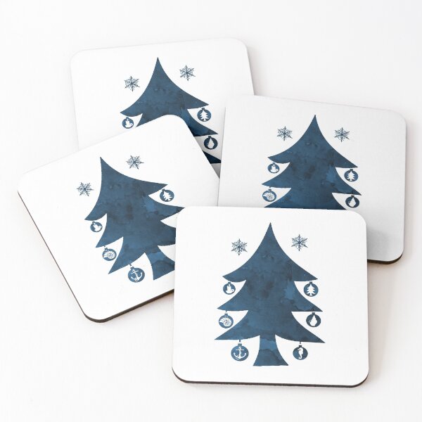 Item preview, Nautical Christmas Tree - Coastal Xmas Art designed and sold by TheJollyMarten.