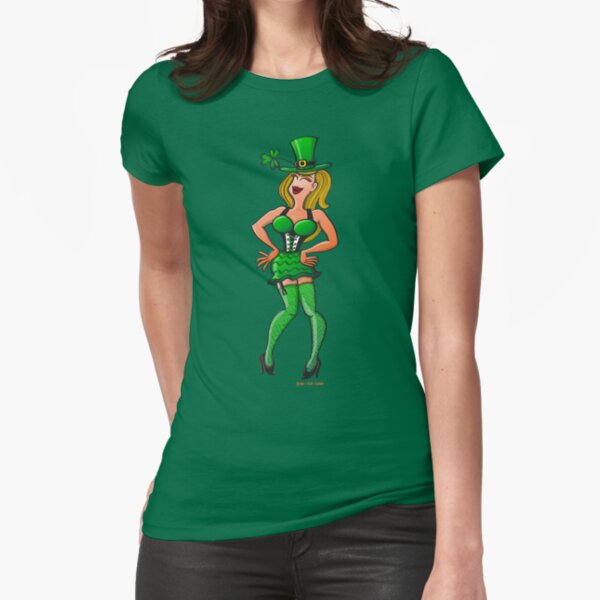 Saint Paddy's Day Dancing Girl Fitted T-Shirt