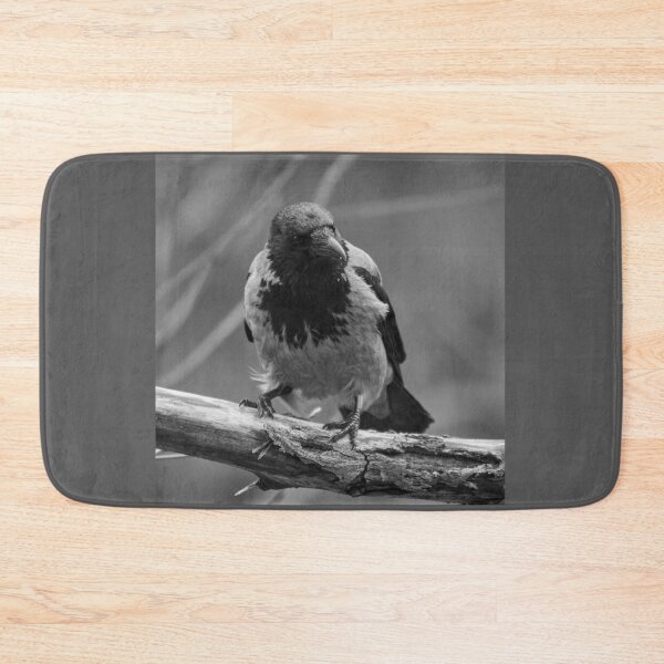Item preview, Gray jacket gray weather. Hooded Crow in bw designed and sold by Jouko Lehto Photography.