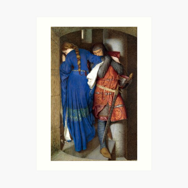 The Meeting on the Turret Stairs - Frederick Burton 1864 Art Print