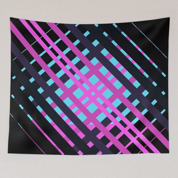 Item preview, Geometric pattern stripes pink black  designed and sold by Carolina Salazar.