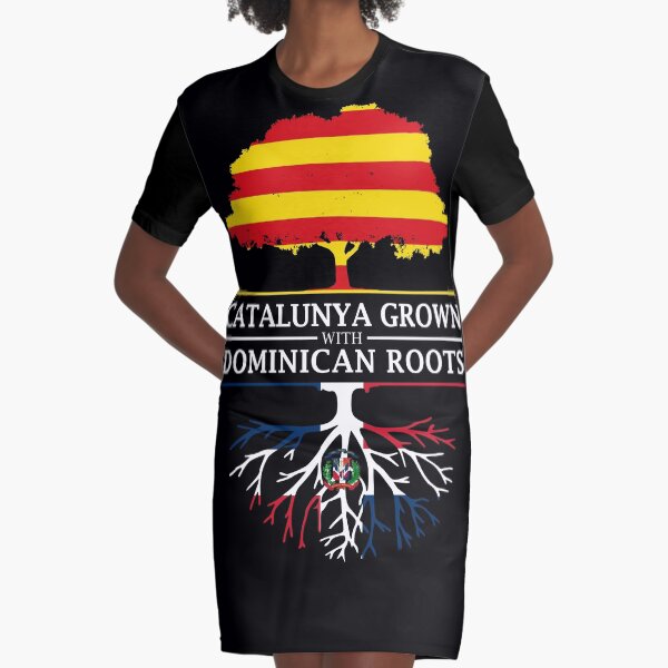 Catalunya Grown With Dominican Roots Design Graphic T-Shirt Dress