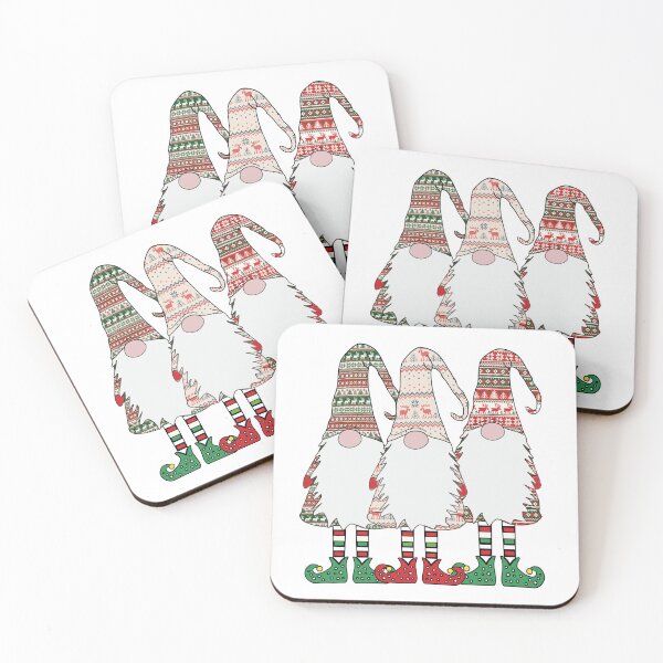 Item preview, 3 Nordic Gnomes Winter Christmas Swedish Tomte Cute Elves designed and sold by funnytshirtemp.