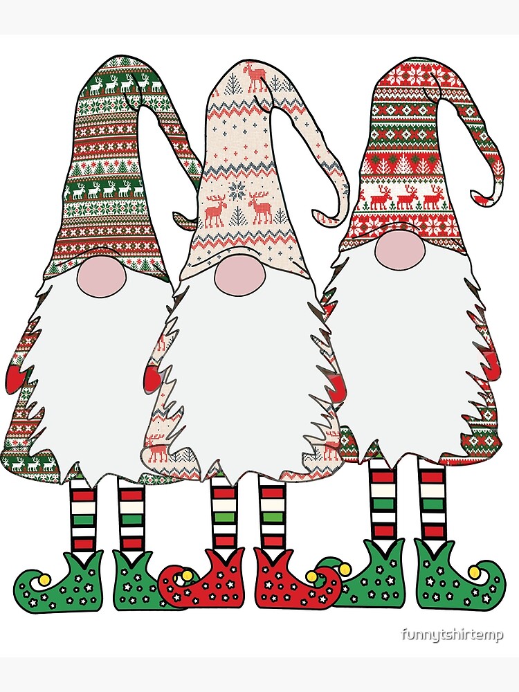 Funny 3 Nordic Gnomes Winter Christmas Swedish Cute Elves T-Shirt Funny 3 Nordic Gnomes Winter Christmas Swedish Cute Elves T-Shirt