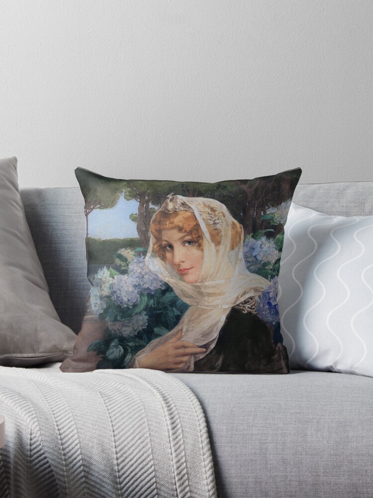 Young Woman with Hydrangeas by Élisabeth Sonrel - A Captivating Garden 2 Young Woman with Hydrangeas (Jeune Femme Aux Hortensians) by French Painter Élisabeth Sonrel (1874 - 1953)