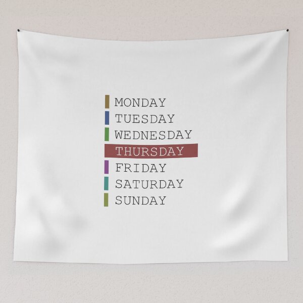 Item preview, Thursday weekday clothing decision support designed and sold by yourtravelguide.